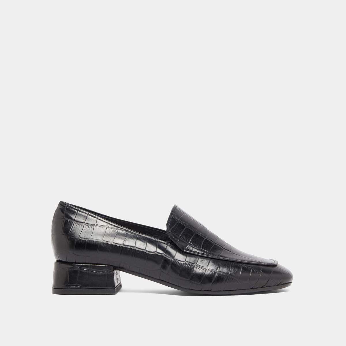 Mocassins à bouts arrondis en cuir reptile noir | DYNAMIC | Jonak