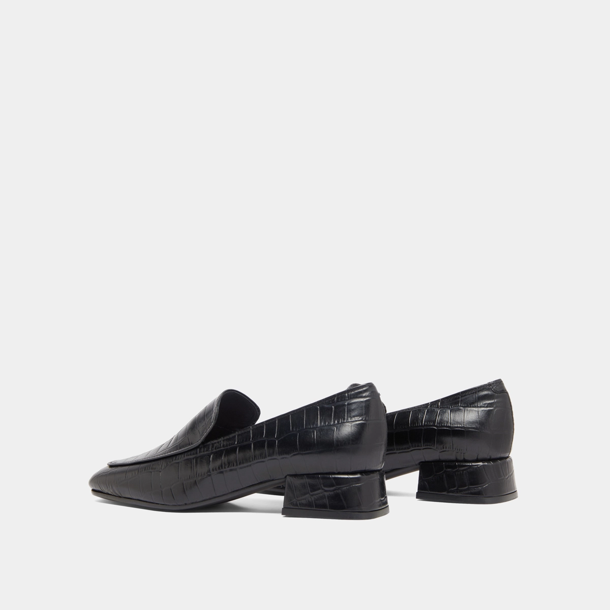 Mocassins à bouts arrondis en cuir reptile noir | DYNAMIC | Jonak