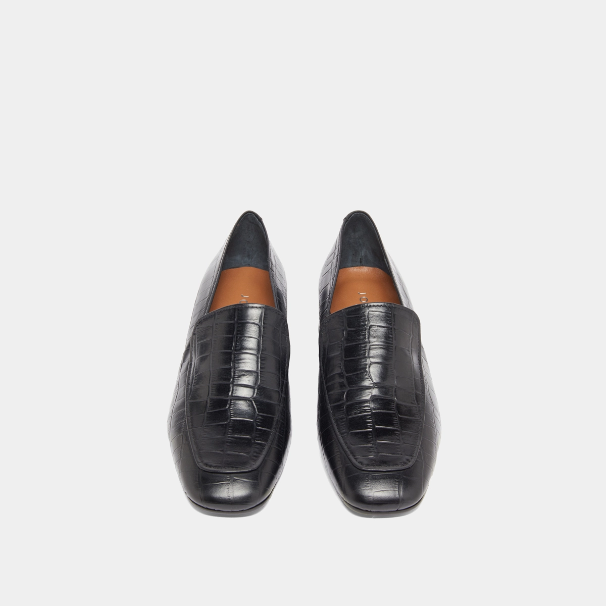 Mocassins à bouts arrondis en cuir reptile noir | DYNAMIC | Jonak