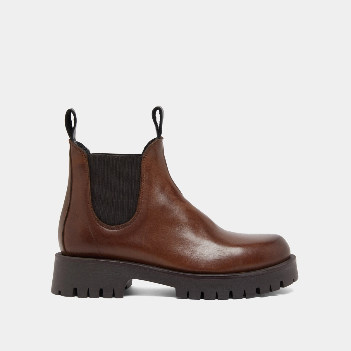 Boots à semelles crantées en cuir patiné marron | ROCHE | Jonak
