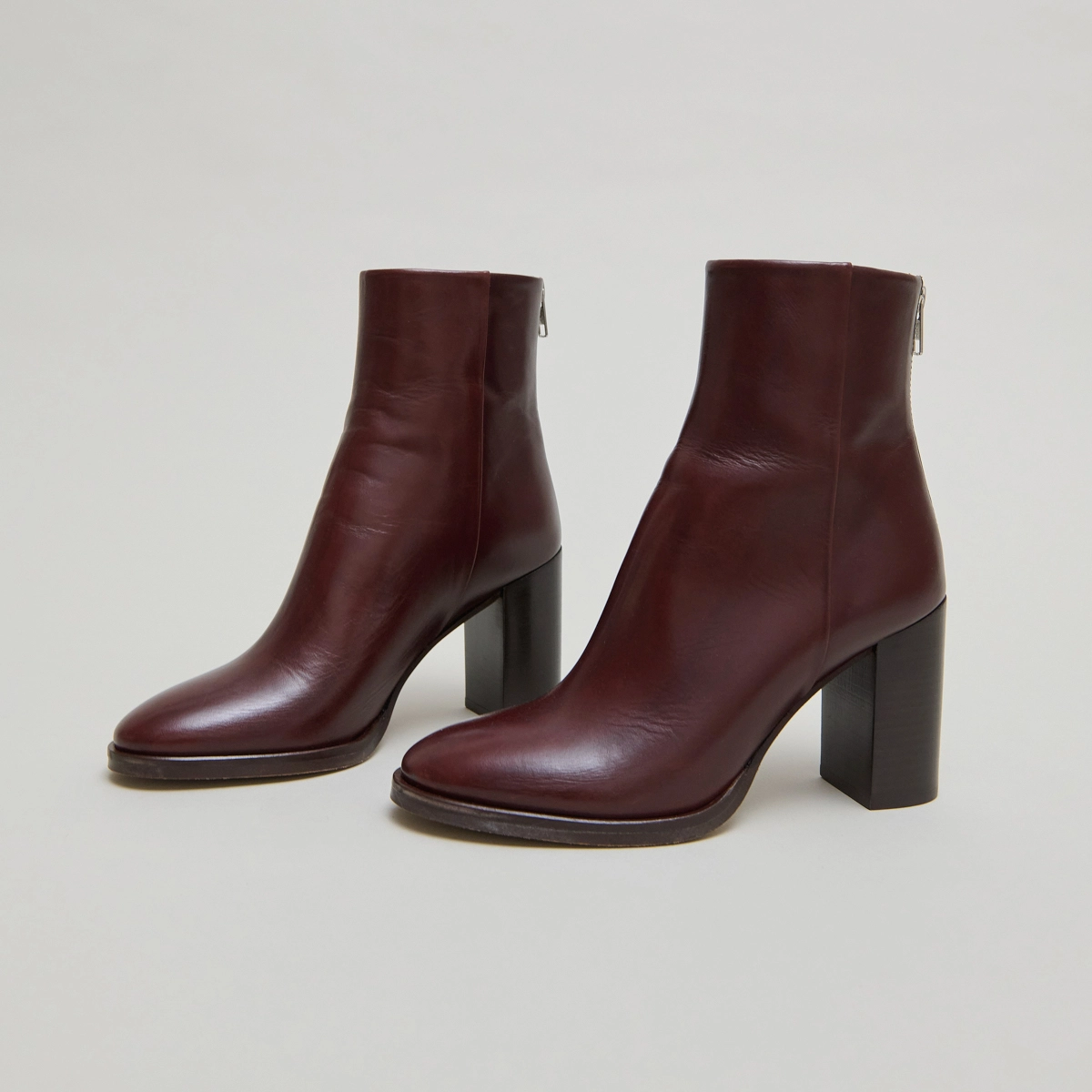 Bottines à talons en cuir patiné marron | DEEP | Jonak