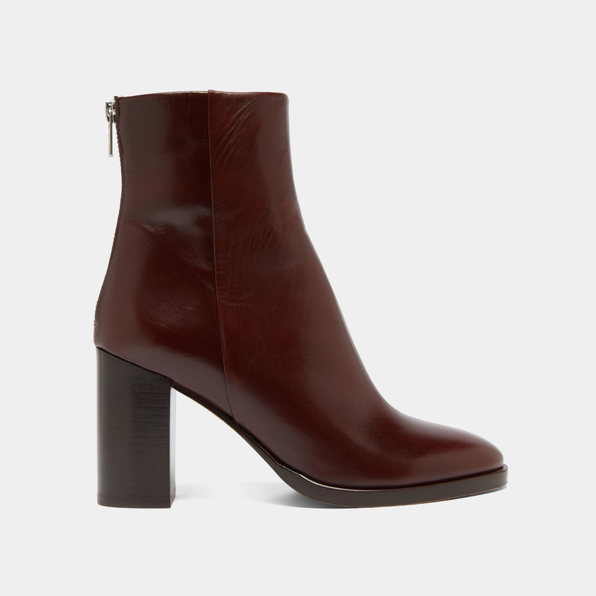 Bottines à talons en cuir patiné marron | DEEP | Jonak