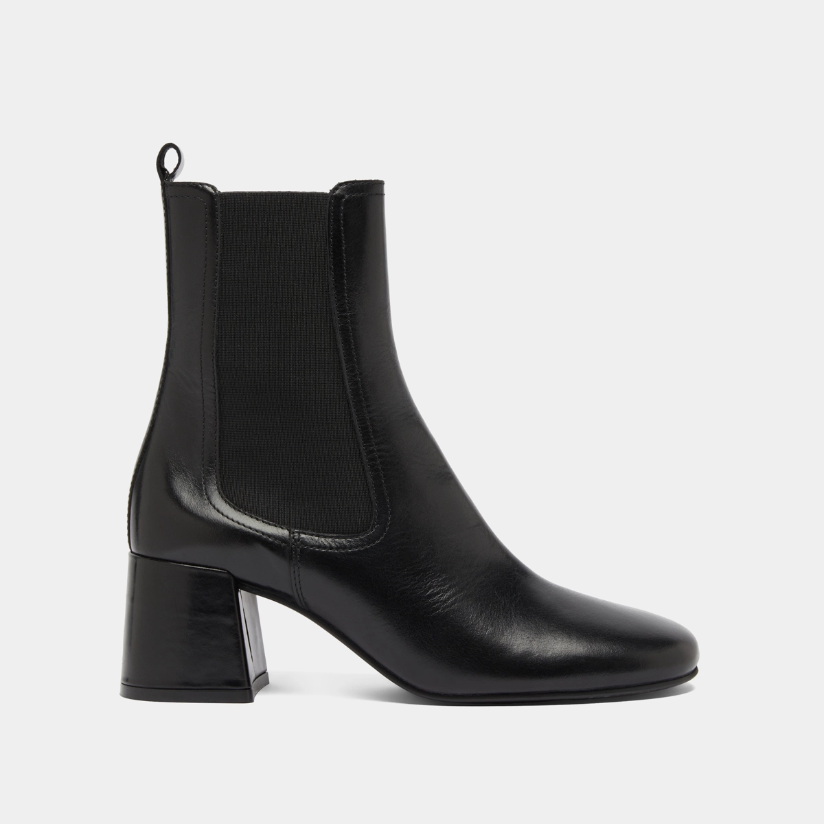 Bottines à talons et élastiques en cuir noir | DENON | Jonak