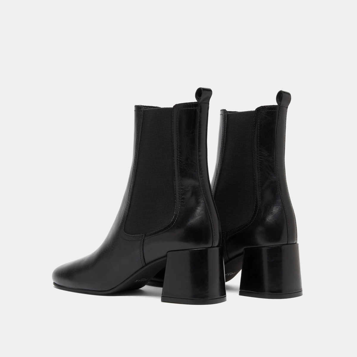 Bottines à talons et élastiques en cuir noir | DENON | Jonak