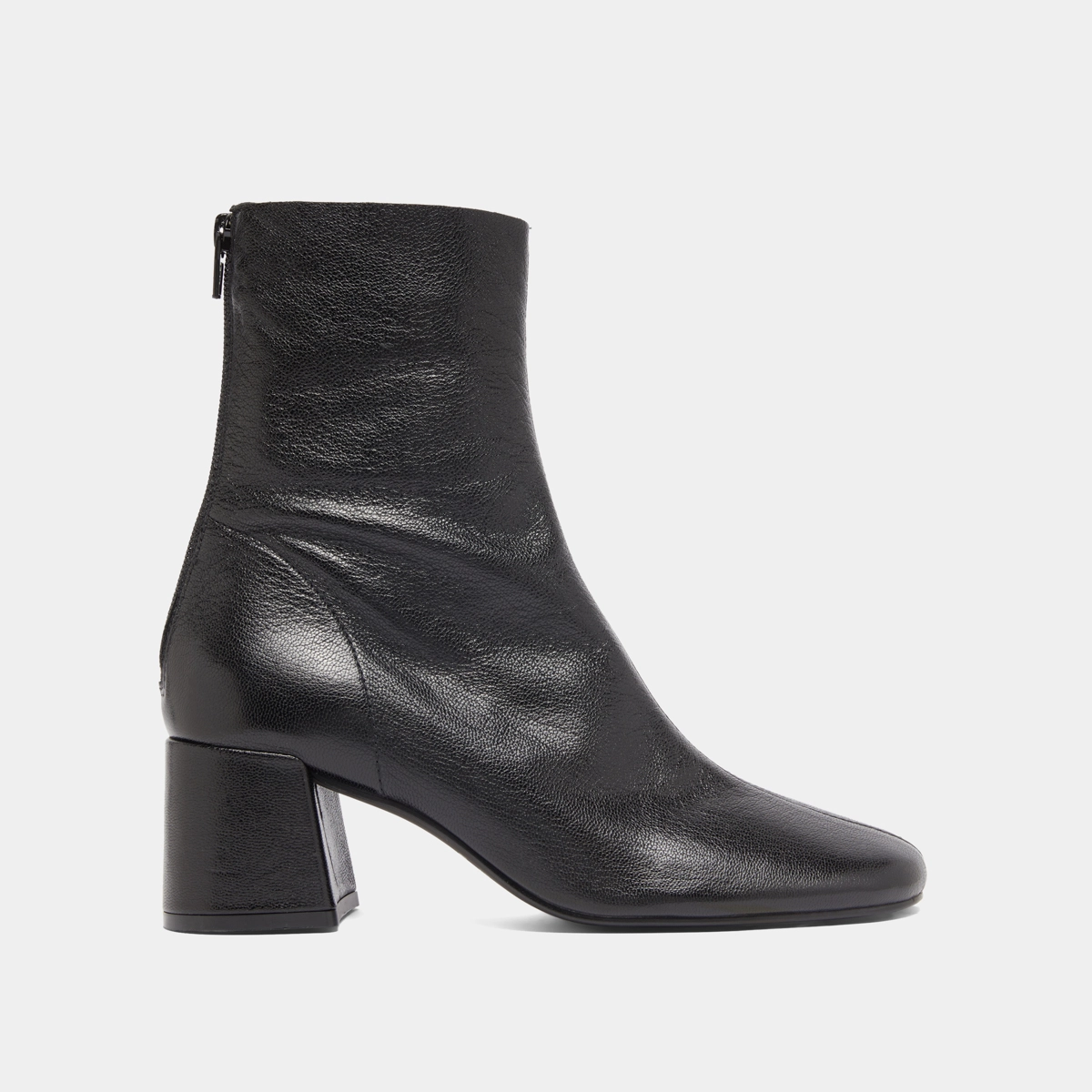 Bottines à fermetures éclairs arrières en cuir grainé noir | DENONIE | Jonak