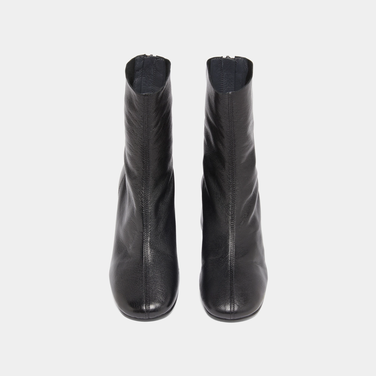 Bottines à fermetures éclairs arrières en cuir grainé noir | DENONIE | Jonak