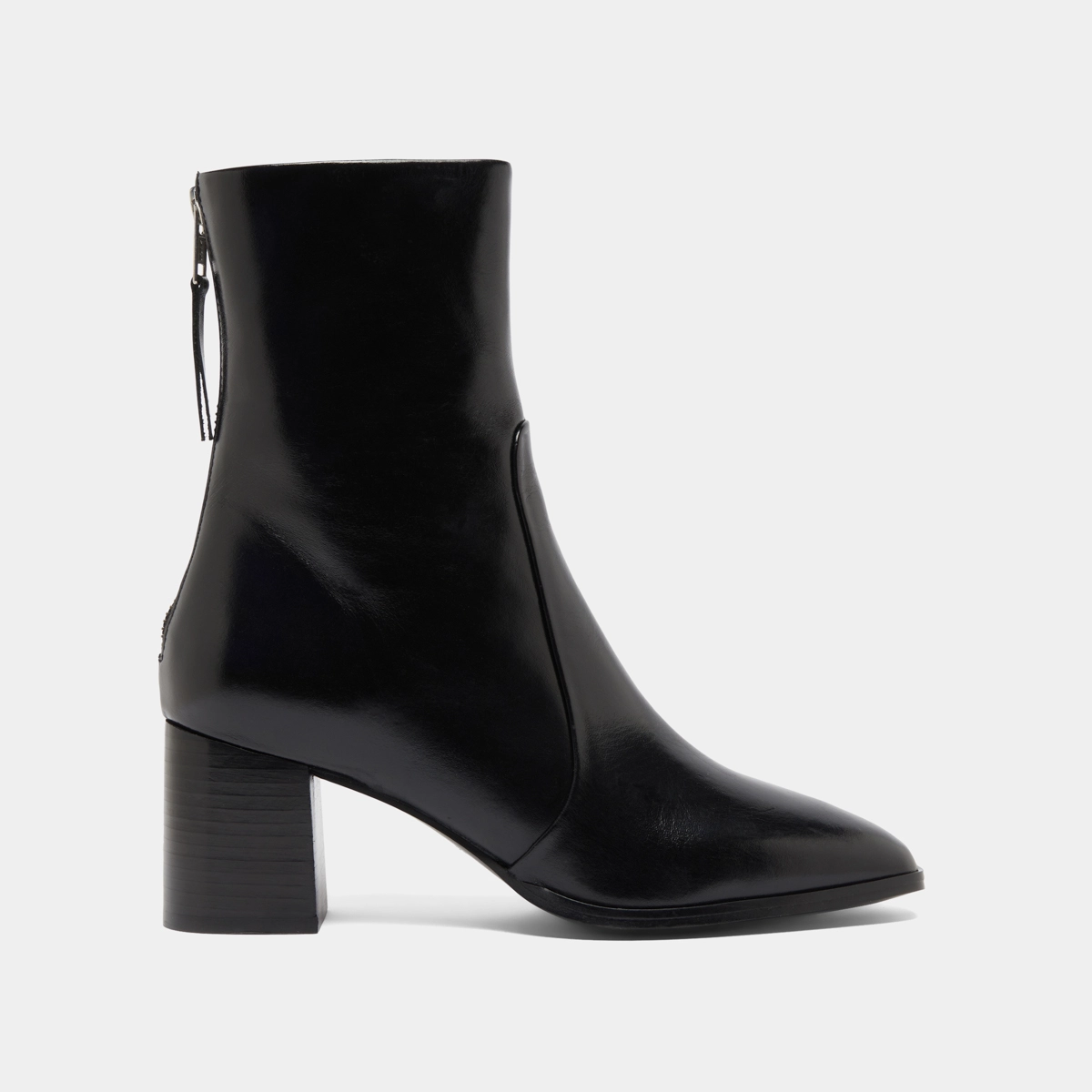 Bottines avec fermeture éclair arrière en cuir noir | DETRAS | Jonak