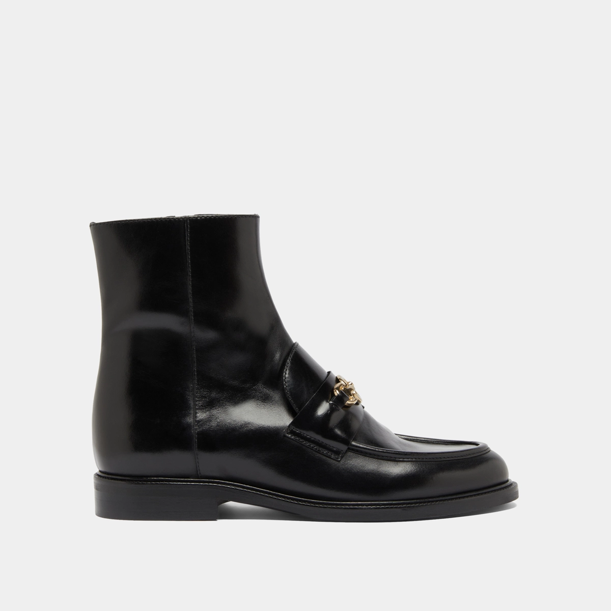 Boots à mors dorés en cuir noir | DIVOK | Jonak