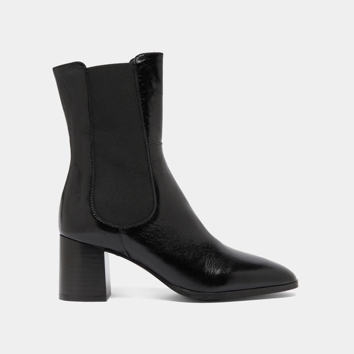 Bottines à élastiques en cuir brillant noir | DUCHA | Jonak