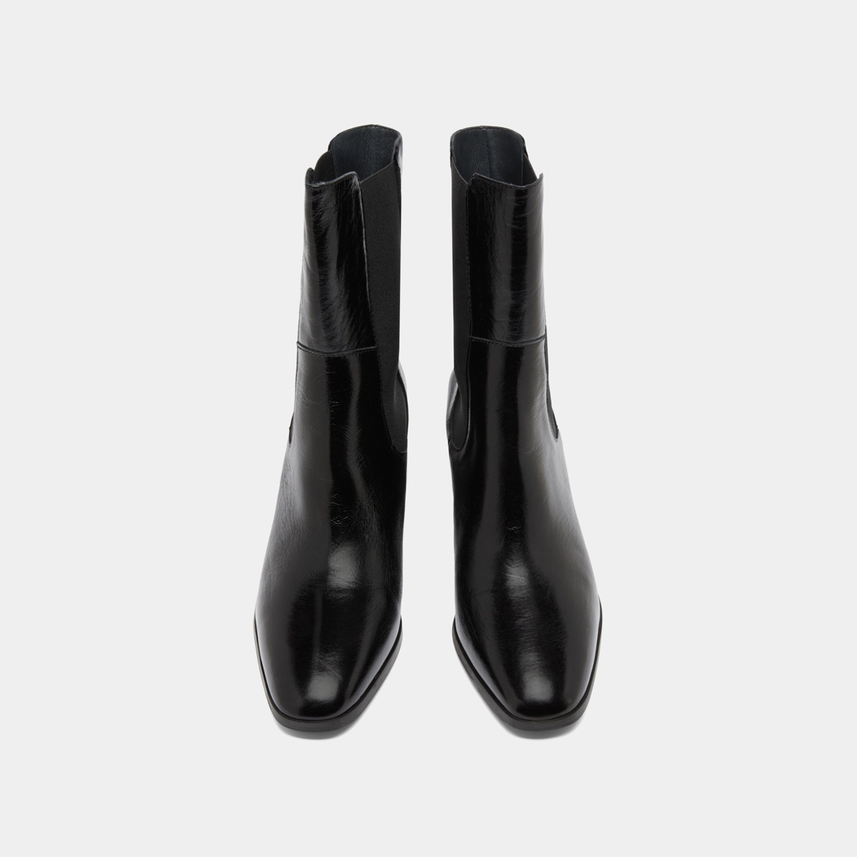 Bottines à élastiques en cuir brillant noir | DUCHA | Jonak