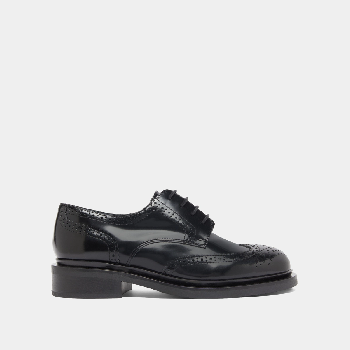 Derbies ajour&eacute;es en cuir glac&eacute; noir | DUERMO | Jonak