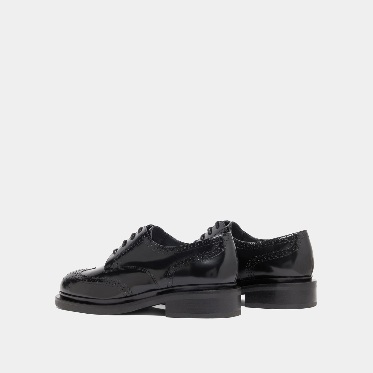 Derbies ajour&eacute;es en cuir glac&eacute; noir | DUERMO | Jonak