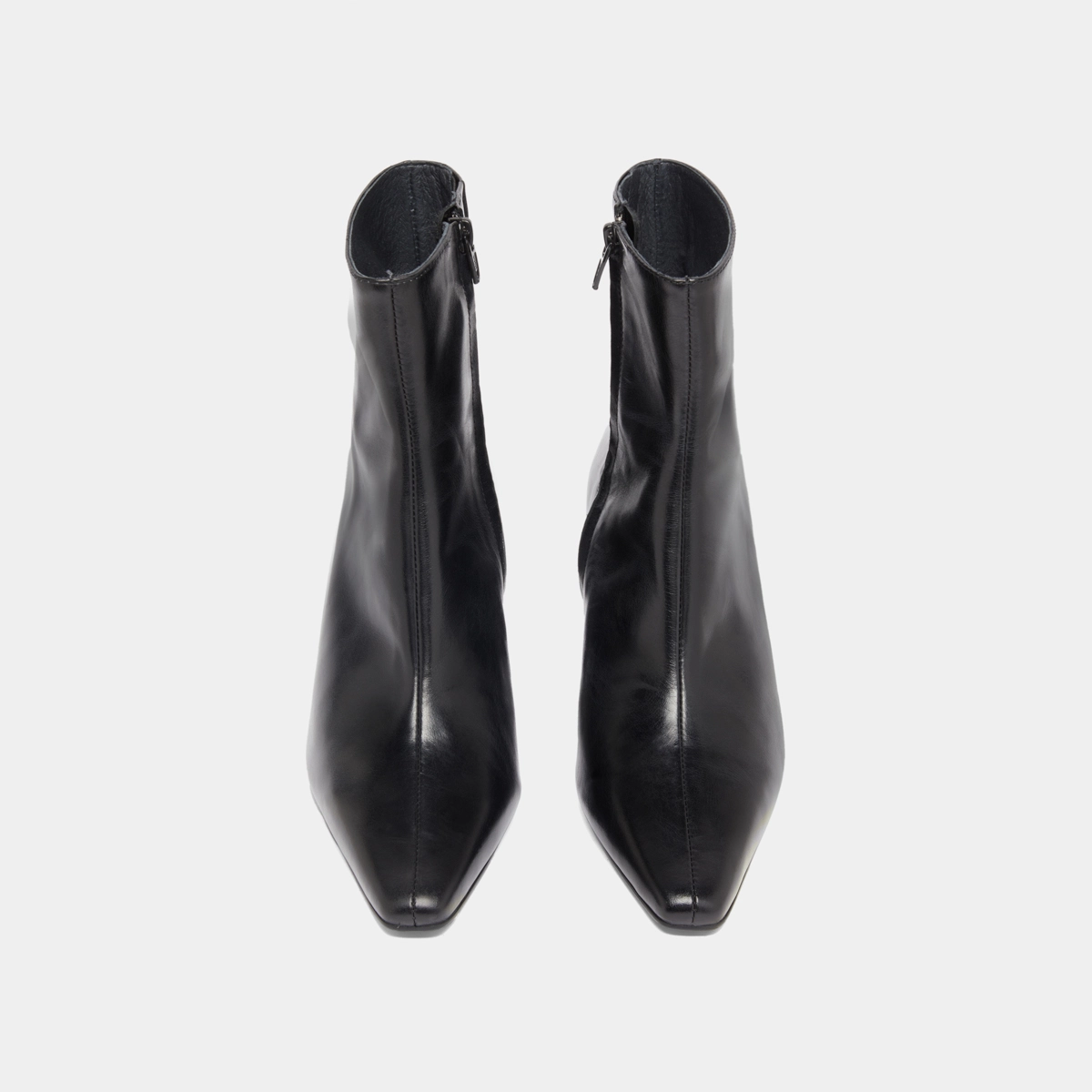 Bottines à larges talons en cuir noir | DYONISOS | Jonak