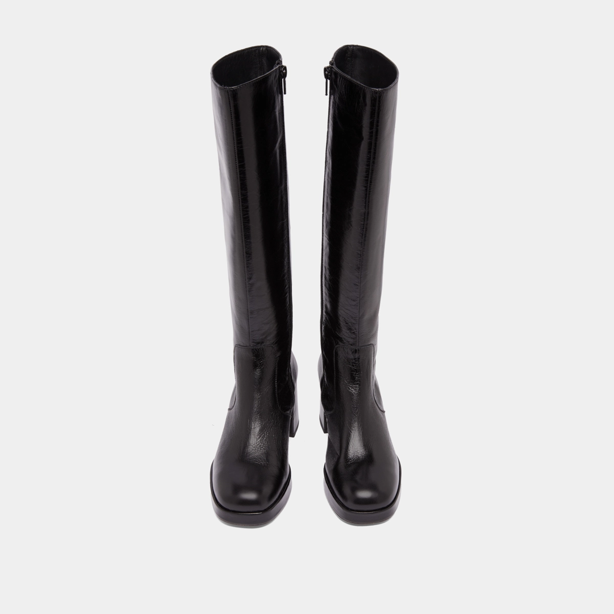 Bottes à talons et plateformes en cuir vieilli noir | VANEO | Jonak