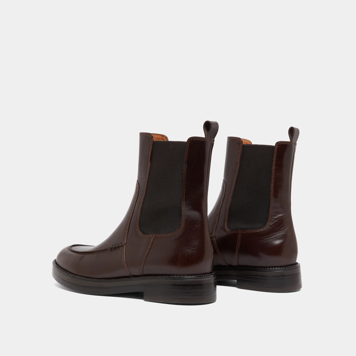 Boots à élastiques en cuir marron foncé | ALLAN | Jonak