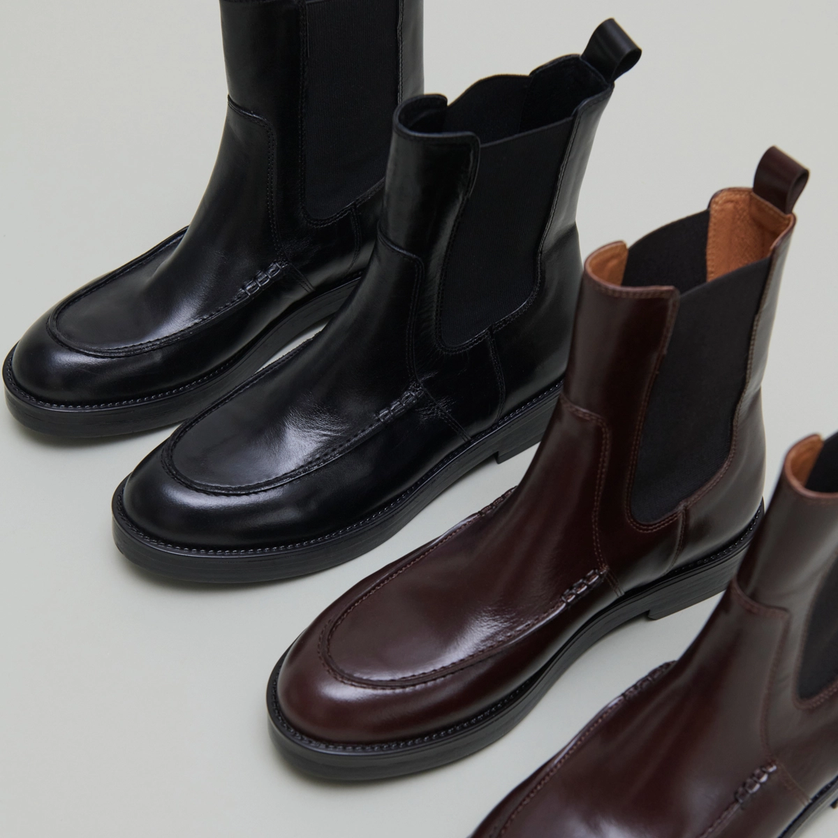 Boots à élastiques en cuir marron foncé | ALLAN | Jonak