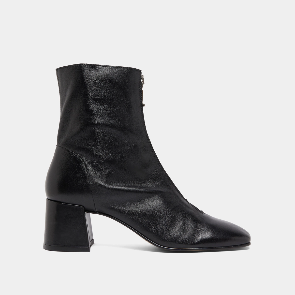 Bottines à fermetures éclairs avant en cuir noir | AMARYLLIS | Jonak