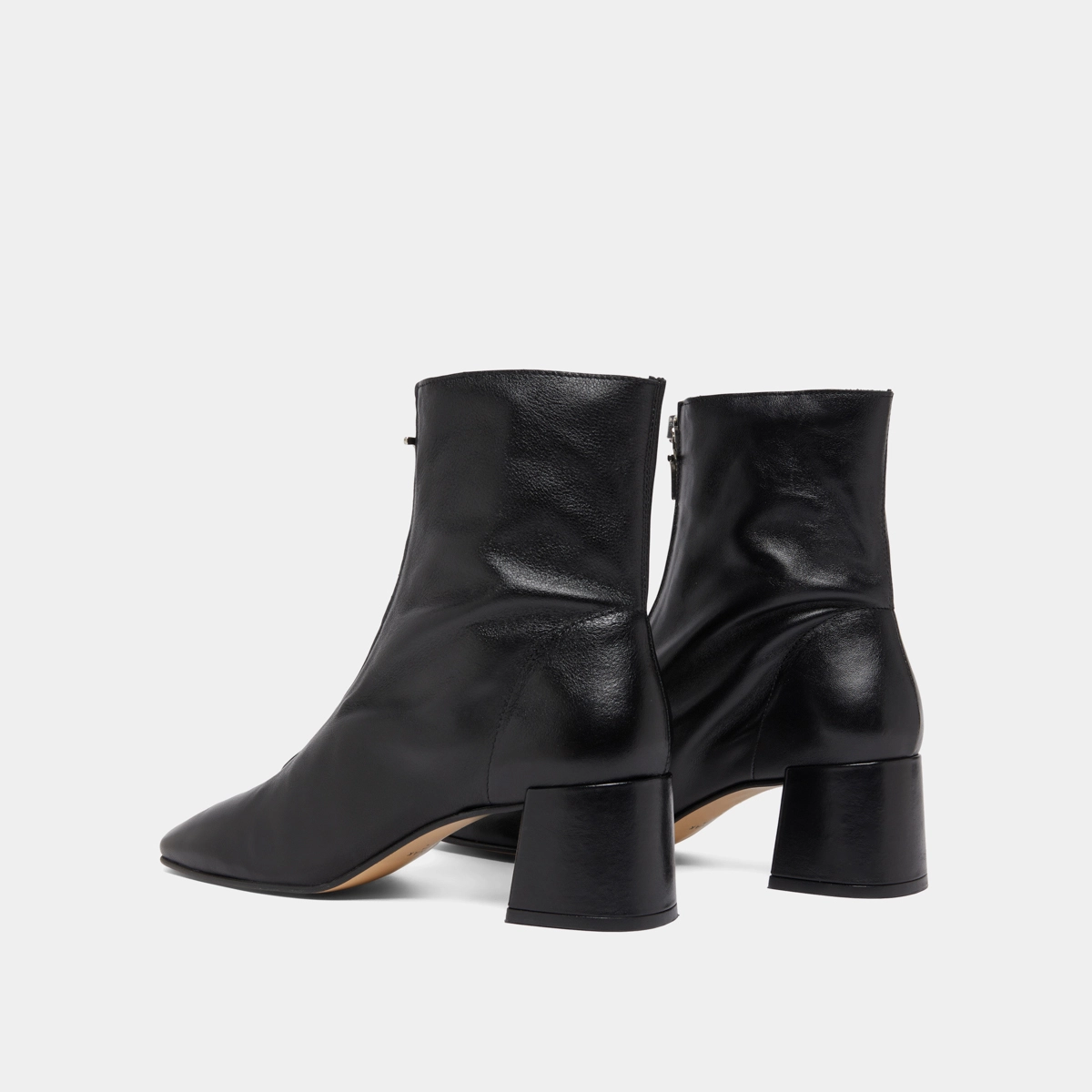 Bottines à fermetures éclairs avant en cuir noir | AMARYLLIS | Jonak