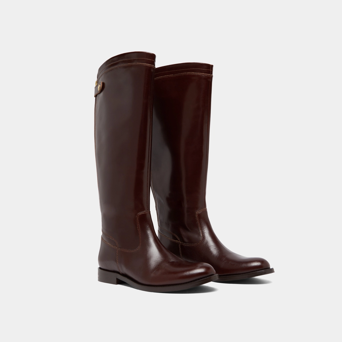 Bottes &agrave; fermetures &eacute;clairs arri&egrave;res en cuir marron | AUROS | Jonak