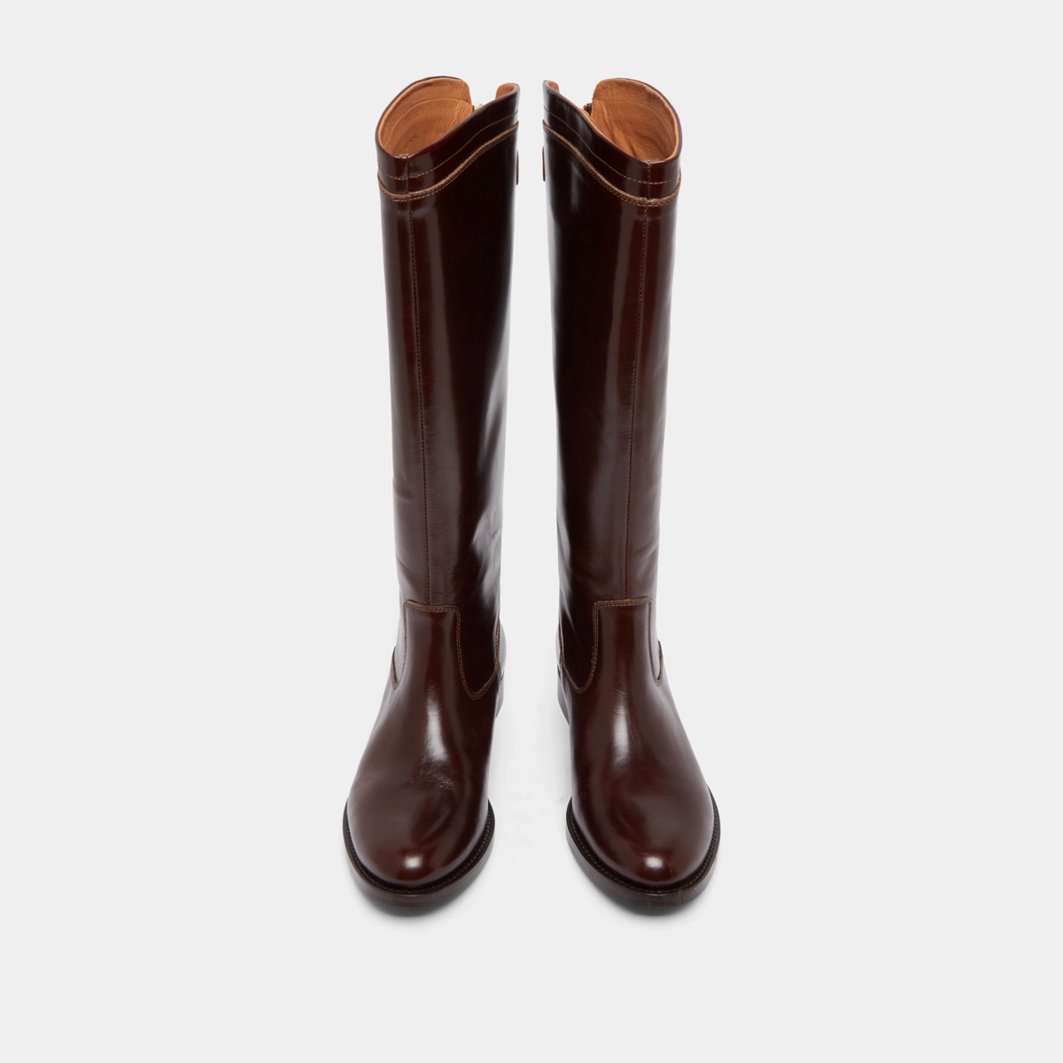 Bottes &agrave; fermetures &eacute;clairs arri&egrave;res en cuir marron | AUROS | Jonak