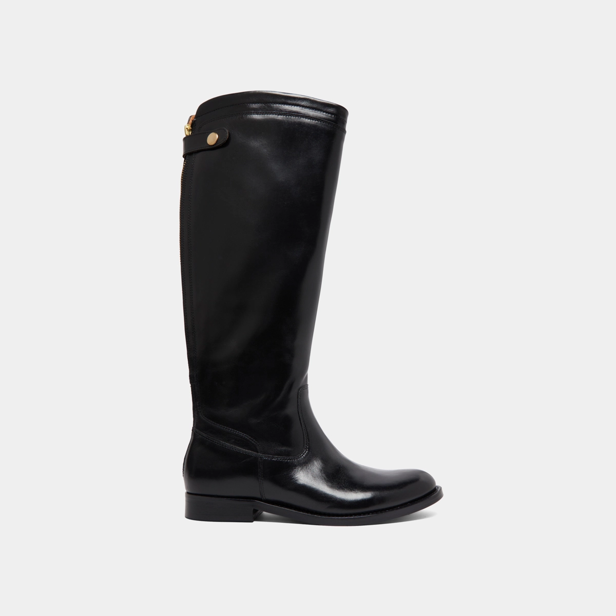 Bottes à fermetures éclairs arrières en cuir noir | AUROS | Jonak