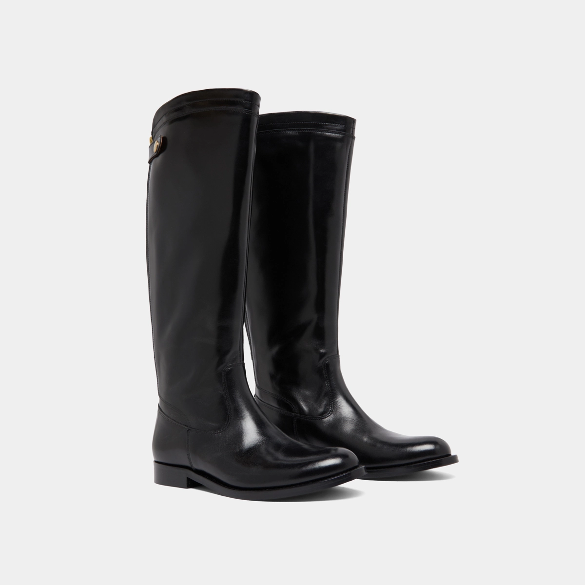 Bottes à fermetures éclairs arrières en cuir noir | AUROS | Jonak