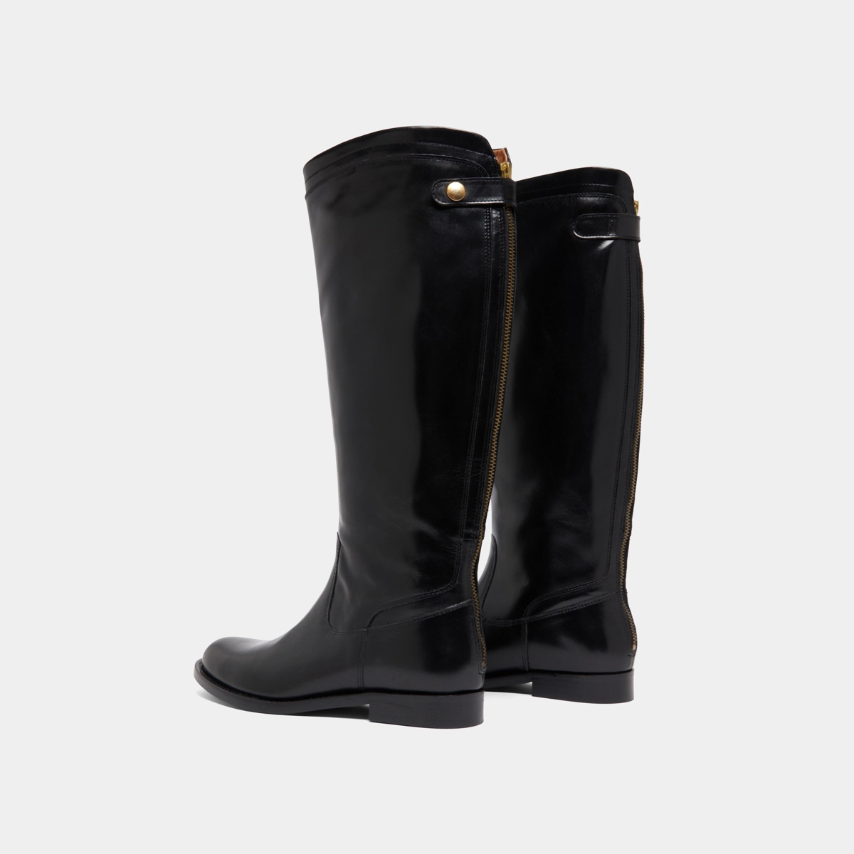 Bottes à fermetures éclairs arrières en cuir noir | AUROS | Jonak