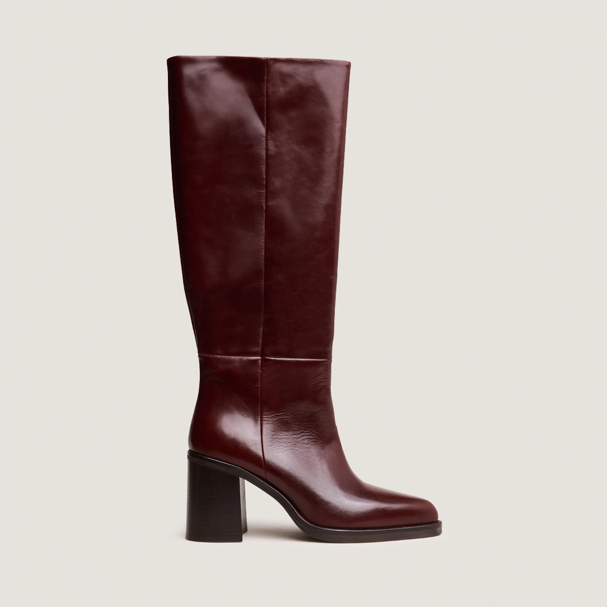 Bottes à talons lamellés en cuir marron | DICKINSON | Jonak
