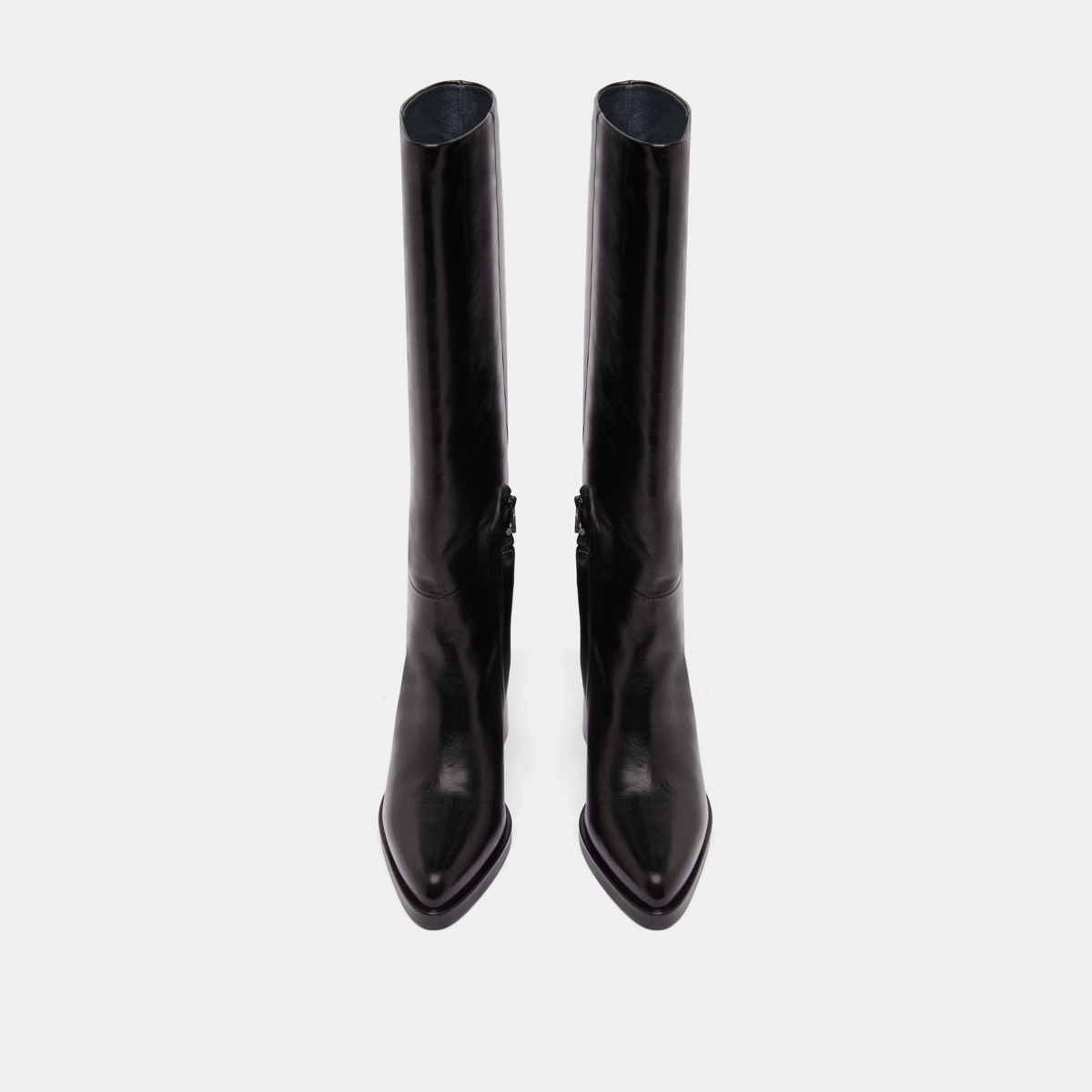 Bottes à talons lamellés en cuir noir | DICKINSON | Jonak