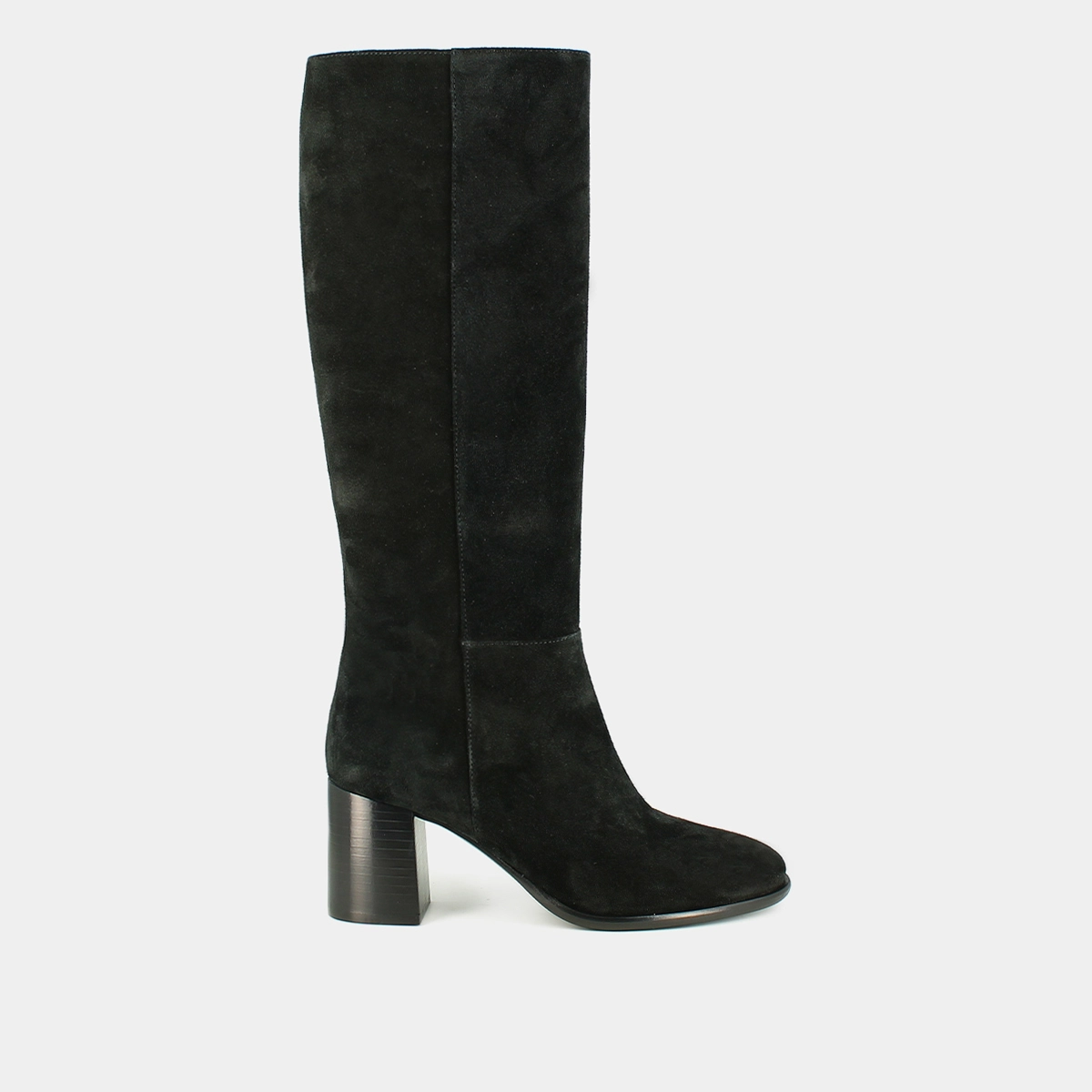 Bottes &agrave; talons et bouts ronds en croute noire | DILIA | Jonak