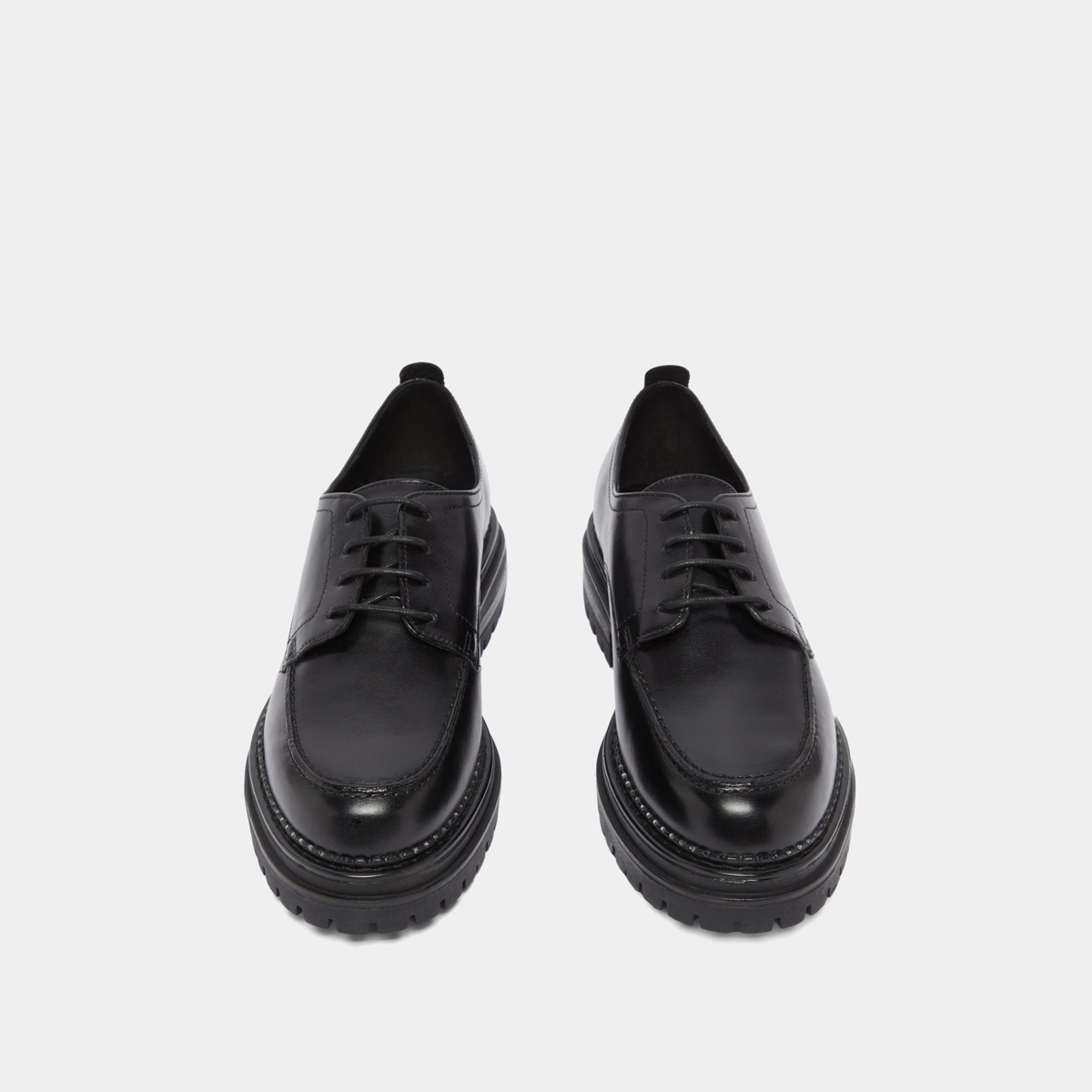 Derbies à semelles crantées en cuir noir | ADALOU | Jonak