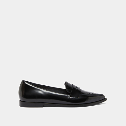 Mocassins à bouts pointus en cuir glacé noir | DALINA | Jonak