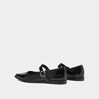 Ballerines à bouts pointus en cuir glacé noir | DEMIA | Jonak