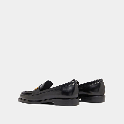 Mocassins à bouts arrondis en cuir glacé noir | DUEDI | Jonak