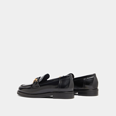 Mocassins à mors dorés en cuir glacé noir | DROP | Jonak