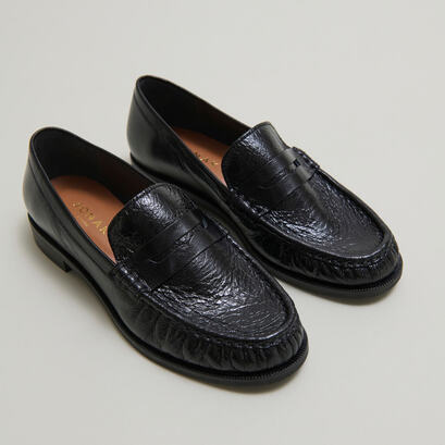 Mocassins à bouts ronds en cuir vieilli noir | DELICE | Jonak