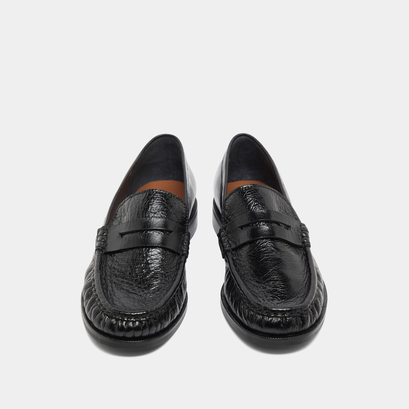 Mocassins à bouts ronds en cuir vieilli noir | DELICE | Jonak