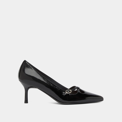 Escarpins &agrave; brides crois&eacute;es en cuir brillant noir | DOUCHKA | Jonak