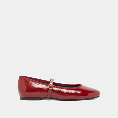 Ballerines à brides en vernis plissé rouge carmin | DOUCEUR | Jonak