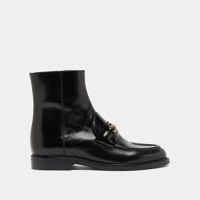Boots &agrave; mors dor&eacute;s en cuir noir | DIVOK | Jonak