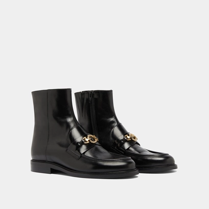 Boots &agrave; mors dor&eacute;s en cuir noir | DIVOK | Jonak
