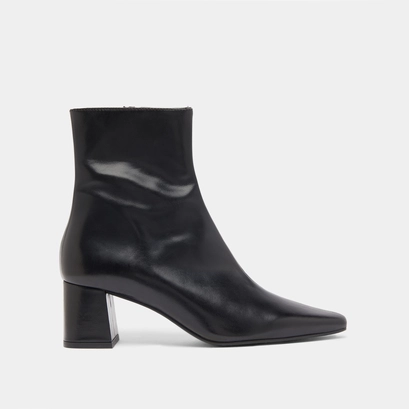 Bottines &agrave; larges talons en cuir noir | DYONISOS | Jonak