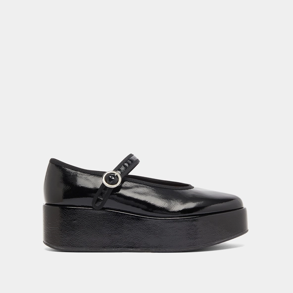 Ballerines à plateformes en vernis plissé noir | DODA | Jonak