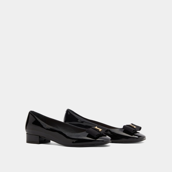 Ballerines avec noeud et monogramme en vernis noir | DAMIA | Jonak