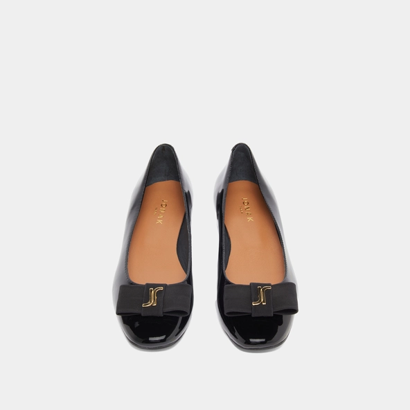 Ballerines avec noeud et monogramme en vernis noir | DAMIA | Jonak