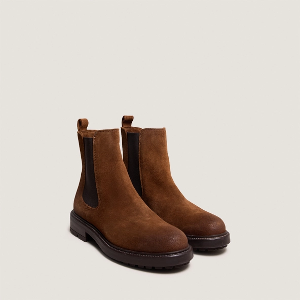 Boots à élastiques et semelles crantées en croûte cognac | CELINA | Jonak