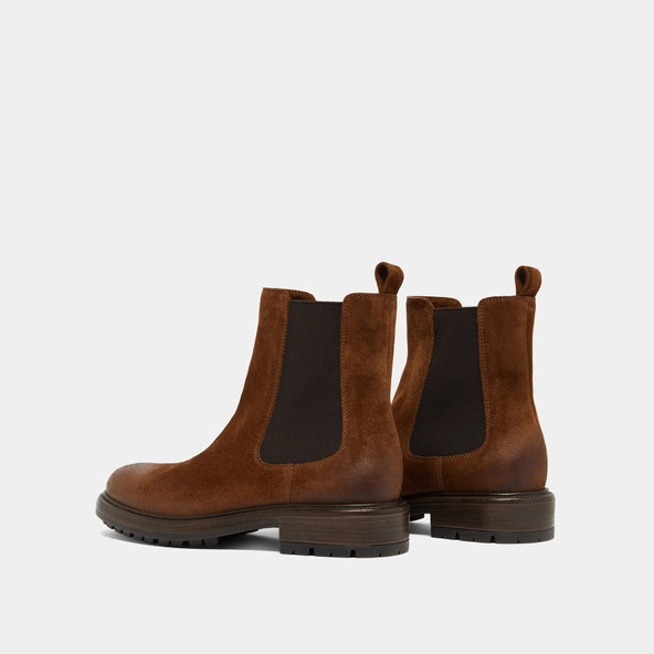 Boots à élastiques et semelles crantées en croûte cognac | CELINA | Jonak