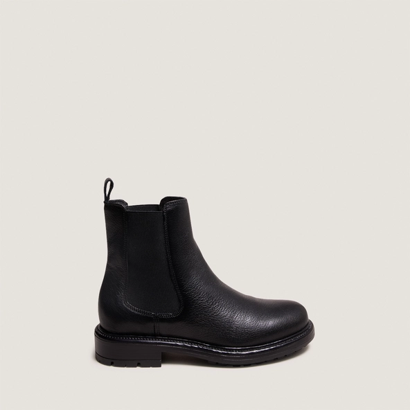 Boots à élastiques et semelles crantées en cuir grainé noir | CELINA | Jonak