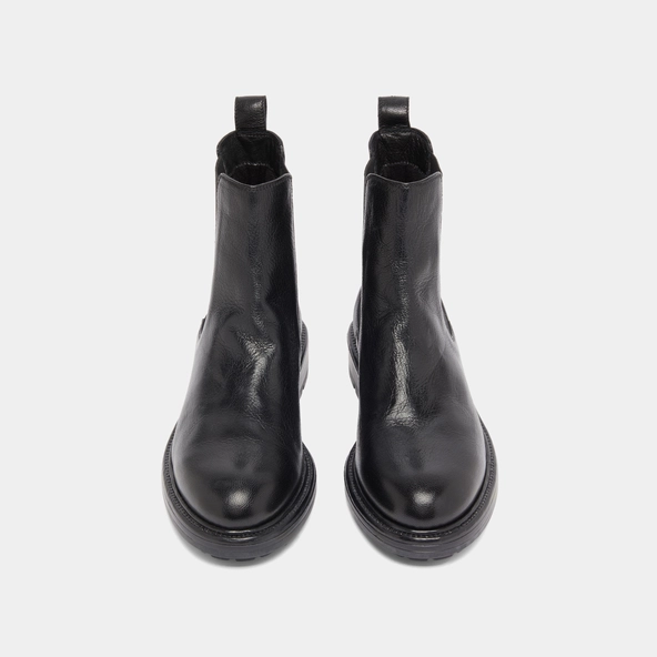 Boots à élastiques et semelles crantées en cuir grainé noir | CELINA | Jonak