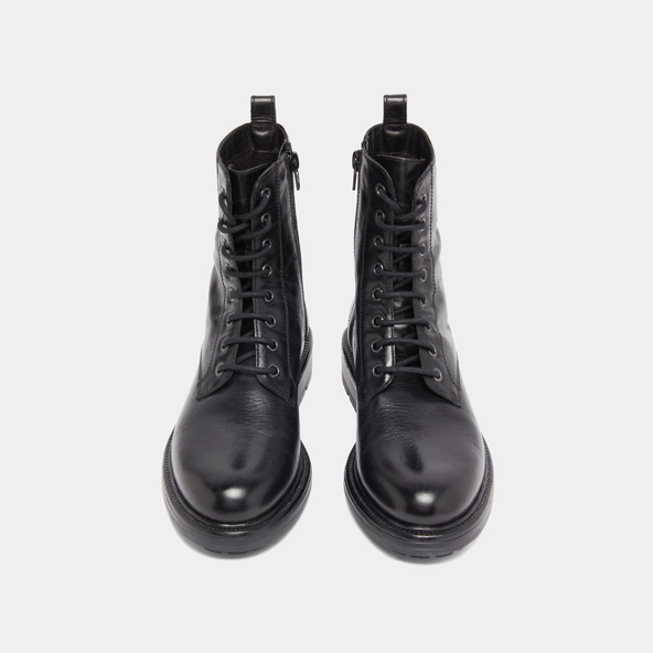 Boots à lacets et semelles crantées en cuir noir | CELIMENE | Jonak